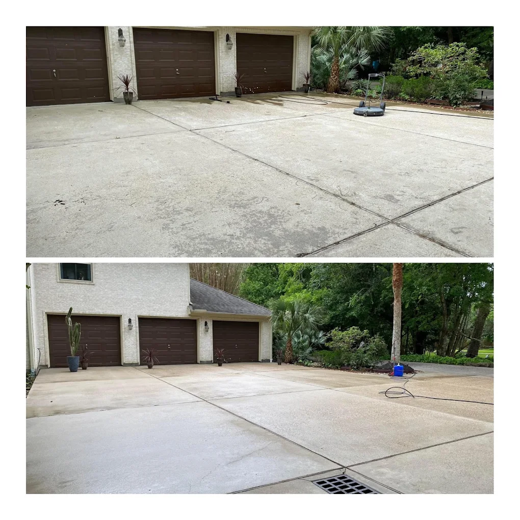 Three-car garage driveway — Houston TX