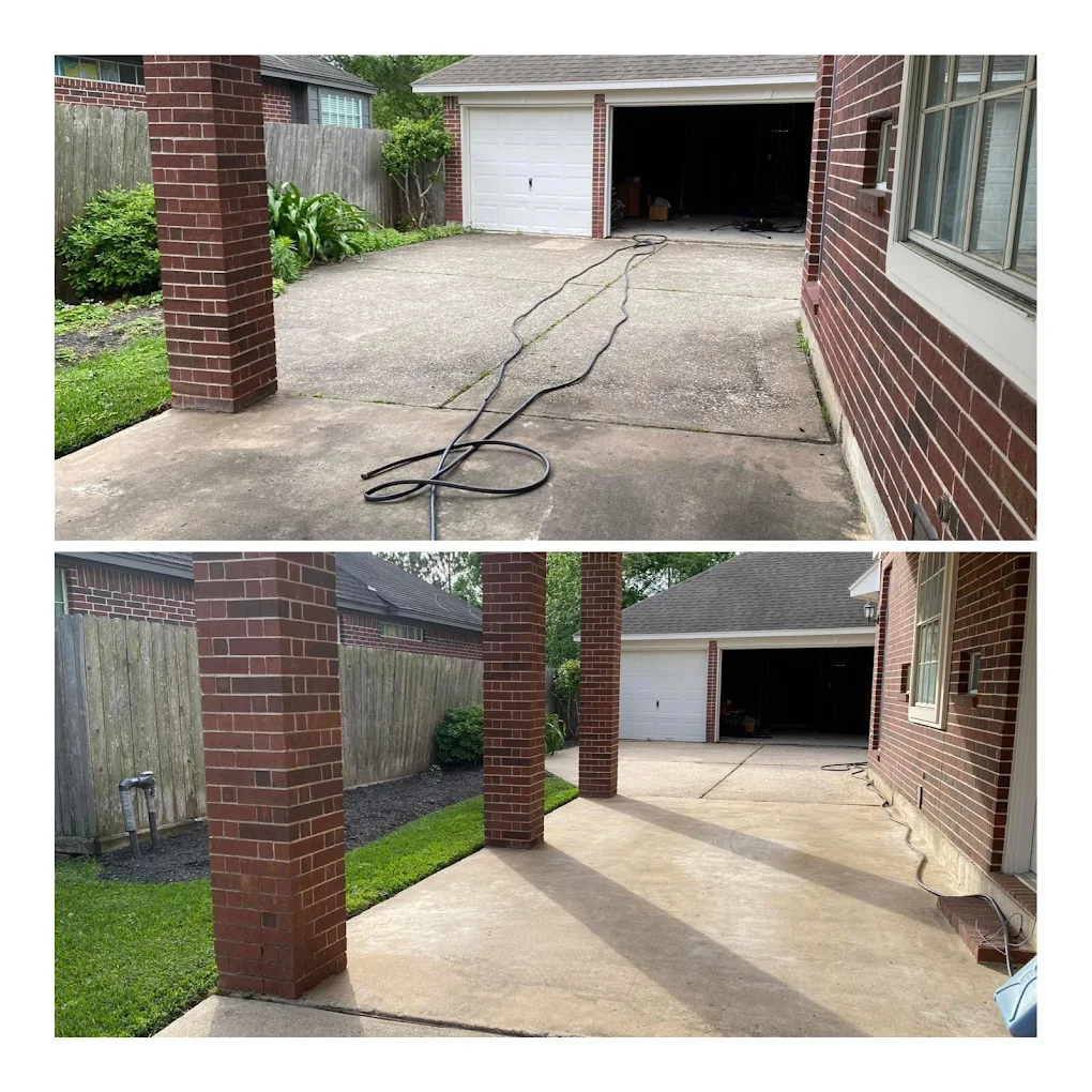 Pillared entry and concrete pad — Houston TX