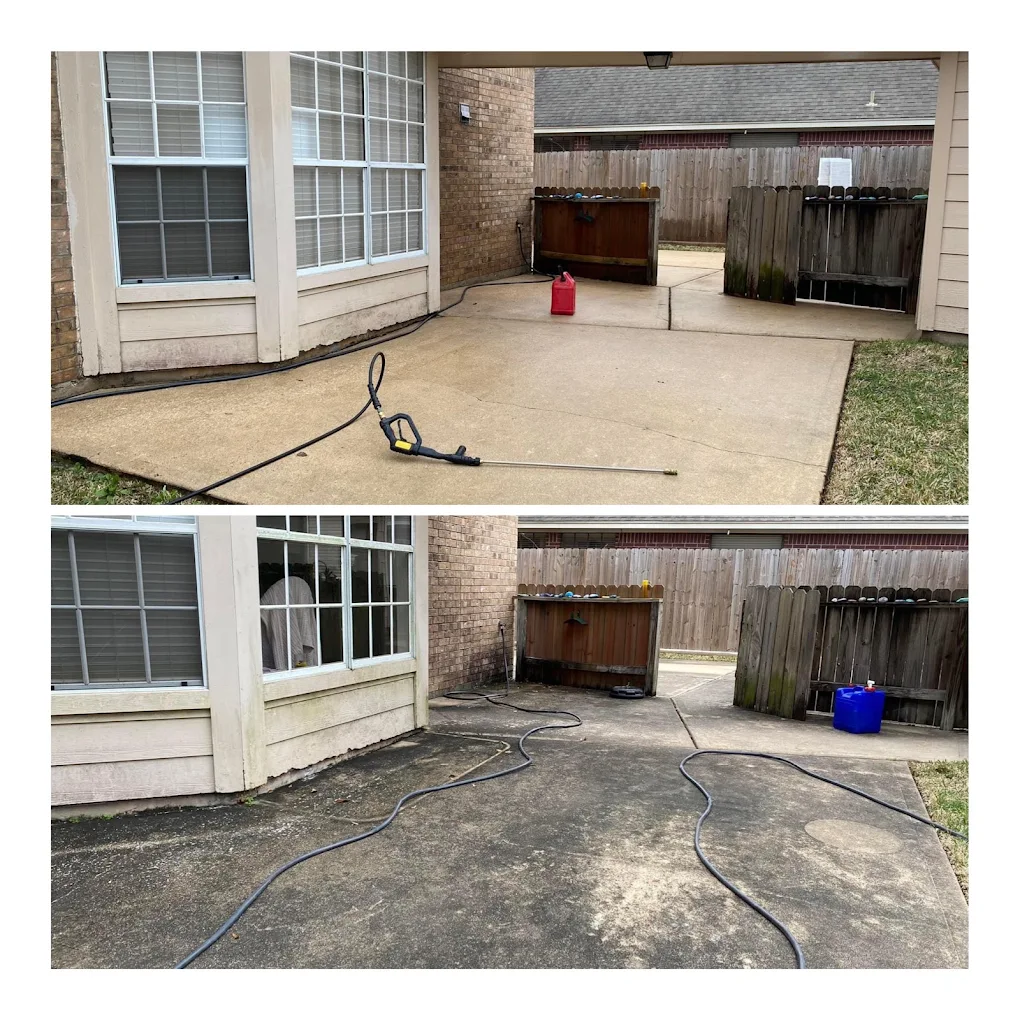 Back patio concrete surface — Houston TX
