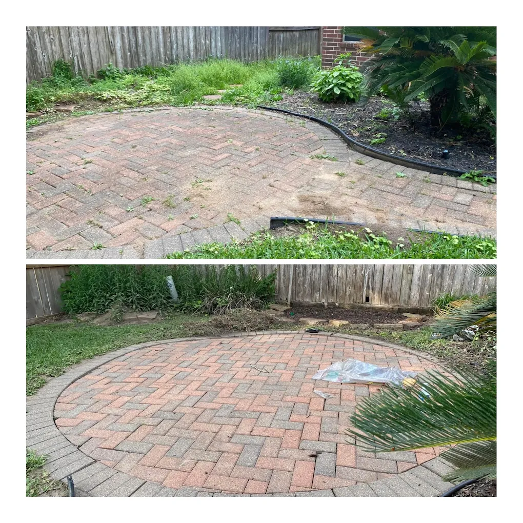 Herringbone paver pathway — Houston TX